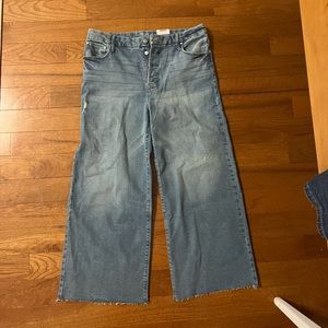 NWT Time and tru 14 cropped wide leg jeans
